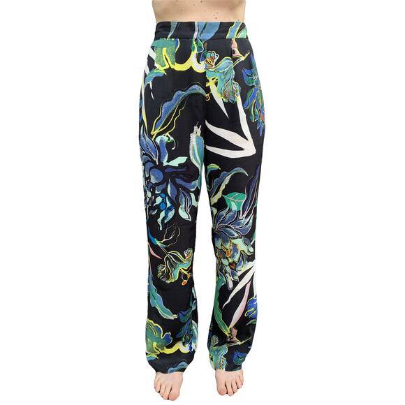 H&M Patterned Wide Leg Pants in Tropical Multi - Size 4 - Picture 1 of 5